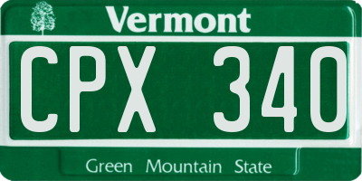 VT license plate CPX340