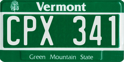 VT license plate CPX341