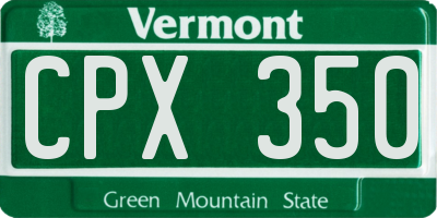 VT license plate CPX350