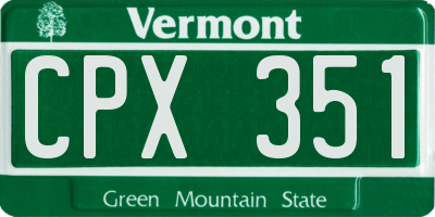 VT license plate CPX351