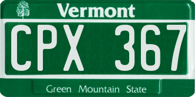 VT license plate CPX367