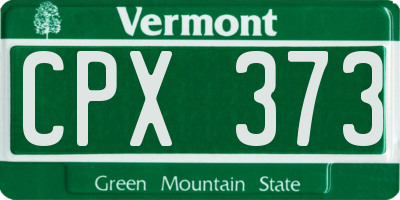 VT license plate CPX373