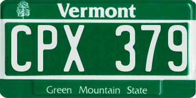 VT license plate CPX379