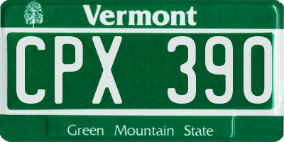 VT license plate CPX390