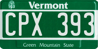 VT license plate CPX393