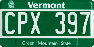 VT license plate CPX397