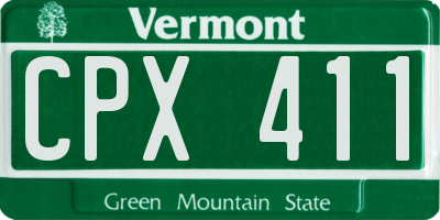 VT license plate CPX411