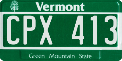 VT license plate CPX413