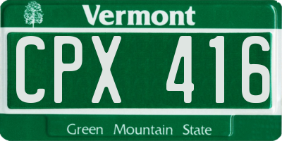 VT license plate CPX416