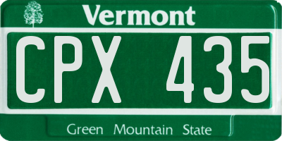 VT license plate CPX435