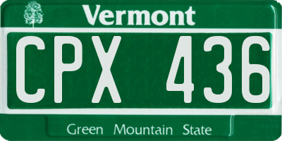 VT license plate CPX436