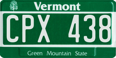 VT license plate CPX438