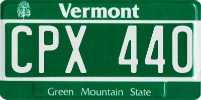 VT license plate CPX440