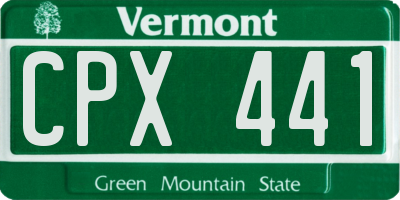 VT license plate CPX441