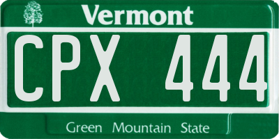 VT license plate CPX444