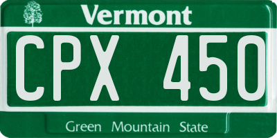 VT license plate CPX450