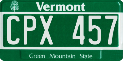 VT license plate CPX457