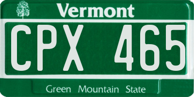 VT license plate CPX465
