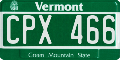 VT license plate CPX466