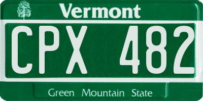 VT license plate CPX482
