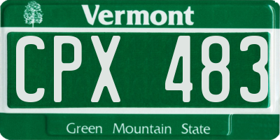 VT license plate CPX483