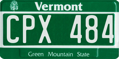 VT license plate CPX484