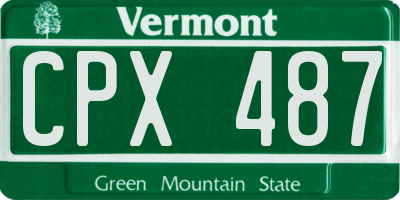VT license plate CPX487