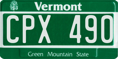 VT license plate CPX490
