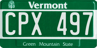 VT license plate CPX497