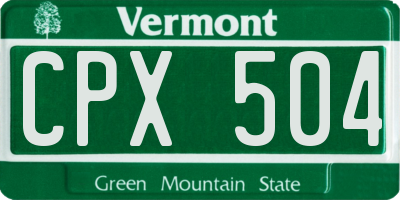 VT license plate CPX504