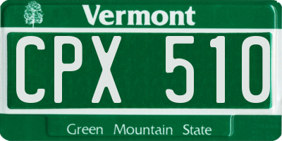VT license plate CPX510