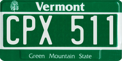 VT license plate CPX511