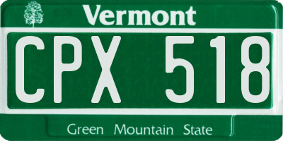 VT license plate CPX518