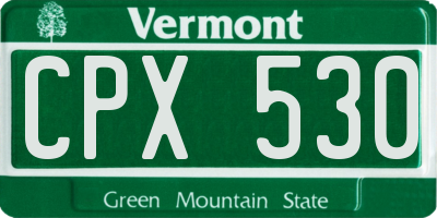 VT license plate CPX530