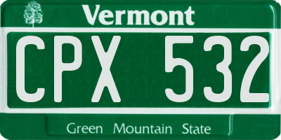 VT license plate CPX532