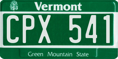 VT license plate CPX541