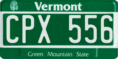VT license plate CPX556