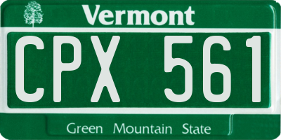VT license plate CPX561