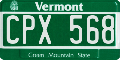 VT license plate CPX568