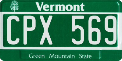 VT license plate CPX569