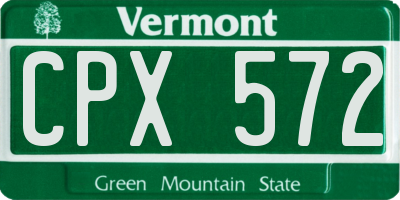 VT license plate CPX572