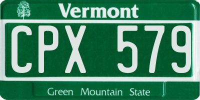 VT license plate CPX579