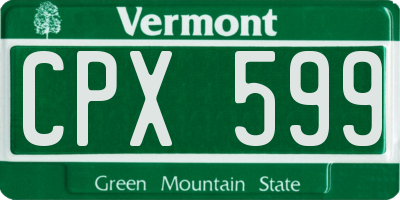 VT license plate CPX599