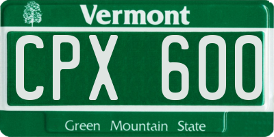 VT license plate CPX600