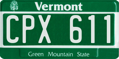 VT license plate CPX611