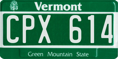 VT license plate CPX614