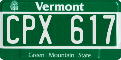 VT license plate CPX617