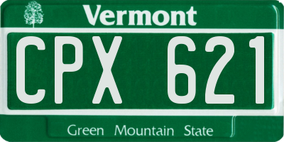 VT license plate CPX621