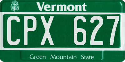 VT license plate CPX627