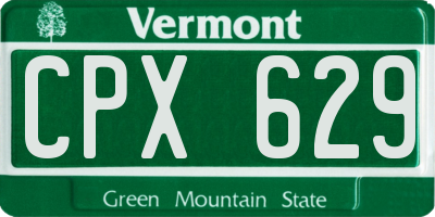 VT license plate CPX629